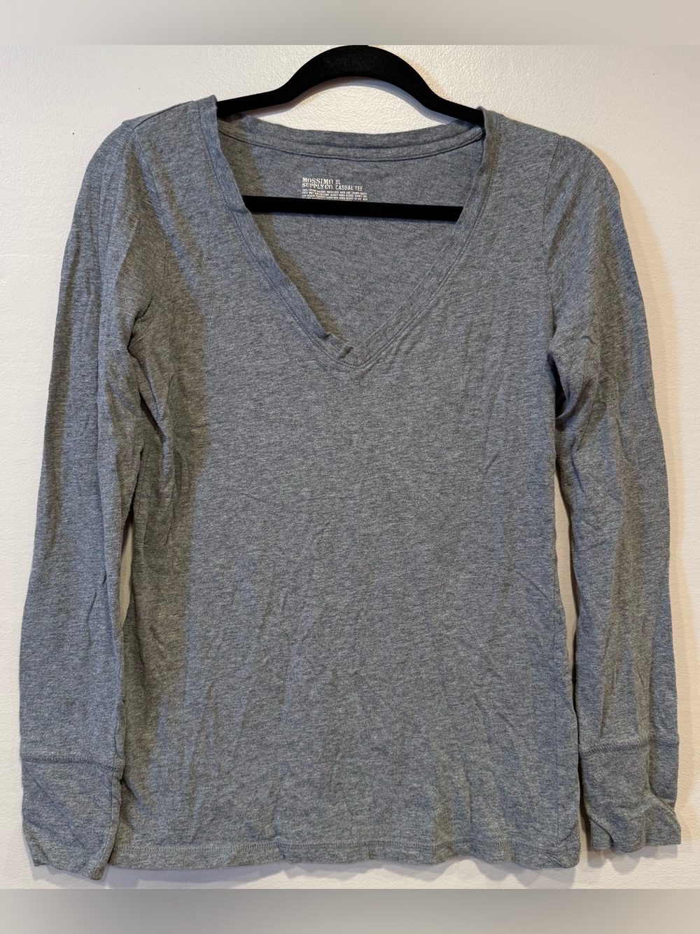 Mossimo Supply Co. Grey Long Sleeve Casual Tee Women's Large